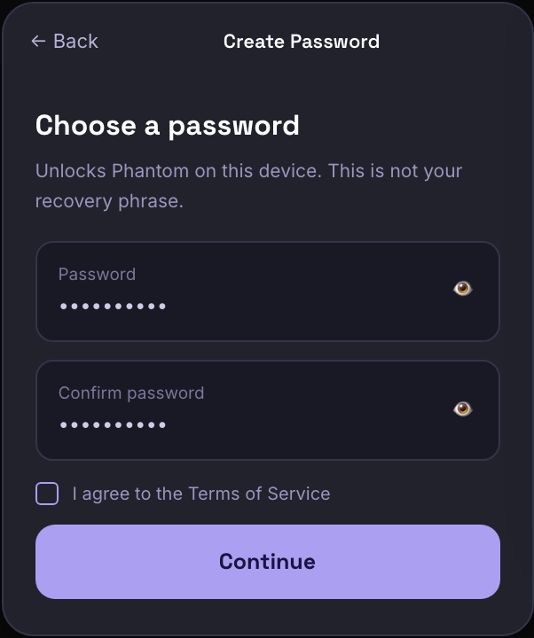 Phantom password screen